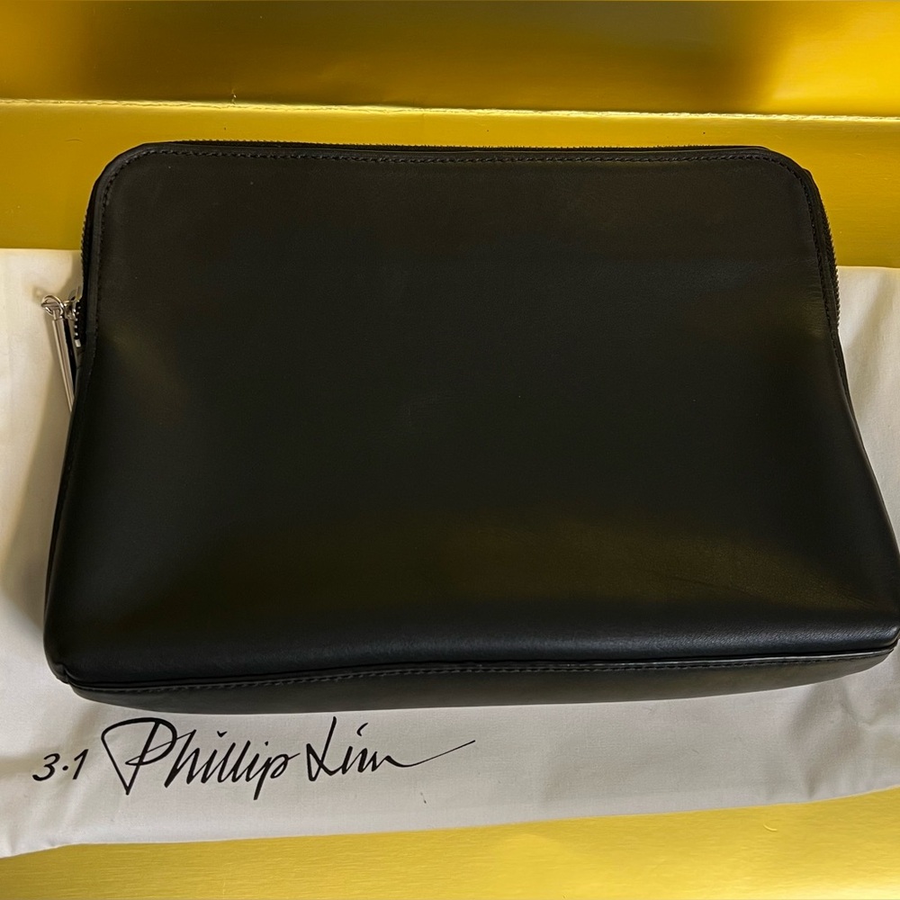 3.1 Phillip Lim “31 Minute” Black Leather Cosmetic Toiletry Bag